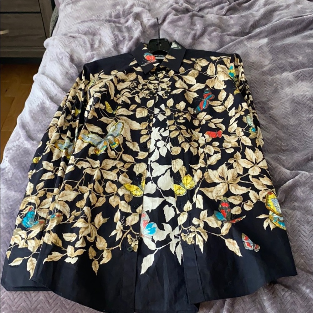 Dolce and Gabbana Leaf/Butterfly Men’s Shirt